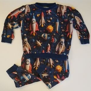 Space-Themed Kids Velveteen Sweat Set